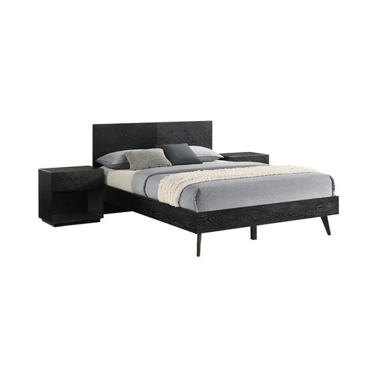 Armen Living - Petra Queen 3 Piece Wood Bedroom Set in Black Finish - SETPTBLKQN3 veiw 1