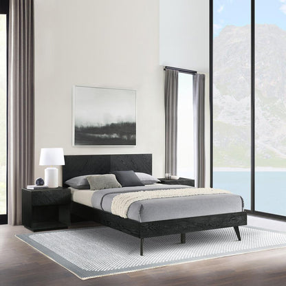 Armen Living - Petra Queen 3 Piece Wood Bedroom Set in Black Finish - SETPTBLKQN3 veiw 8