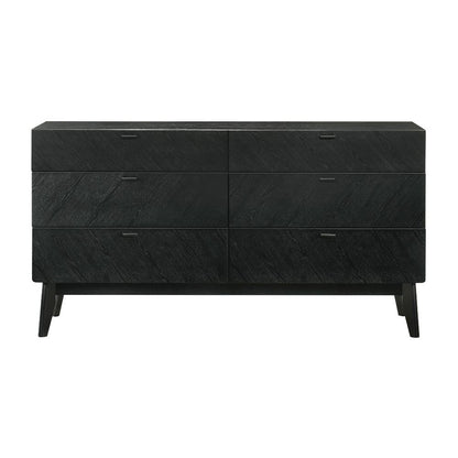 Armen Living - Petra Queen 4 Piece Wood Bedroom Set in Black Finish - SETPTBLKQN4 veiw 4