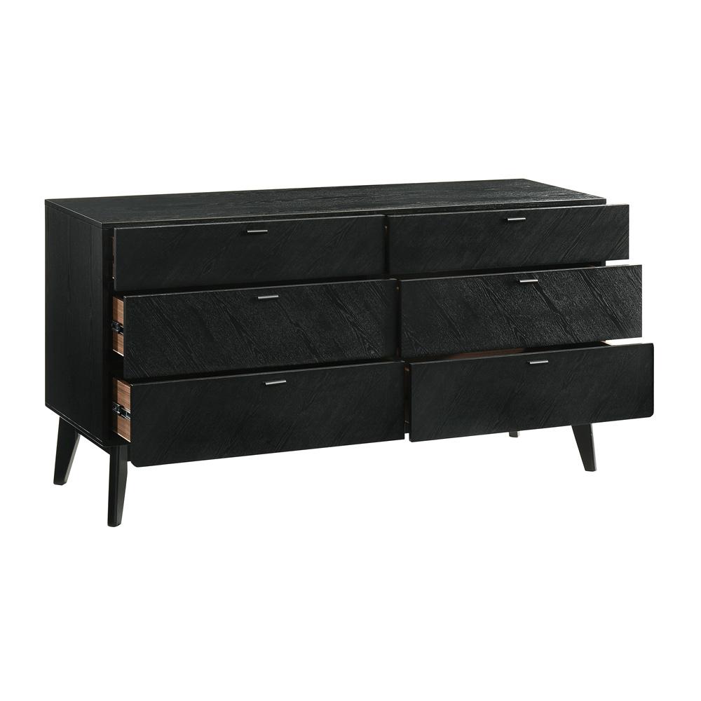 Armen Living - Petra Queen 4 Piece Wood Bedroom Set in Black Finish - SETPTBLKQN4 veiw 5