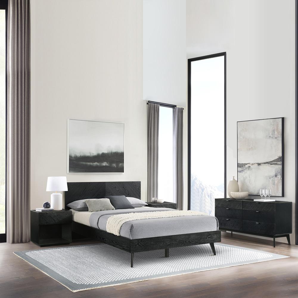 Armen Living - Petra Queen 4 Piece Wood Bedroom Set in Black Finish - SETPTBLKQN4 veiw 8