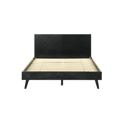 Armen Living - Petra Queen Platform Wood Bed Frame in Black Finish - LCPTBDQNBLK veiw 3