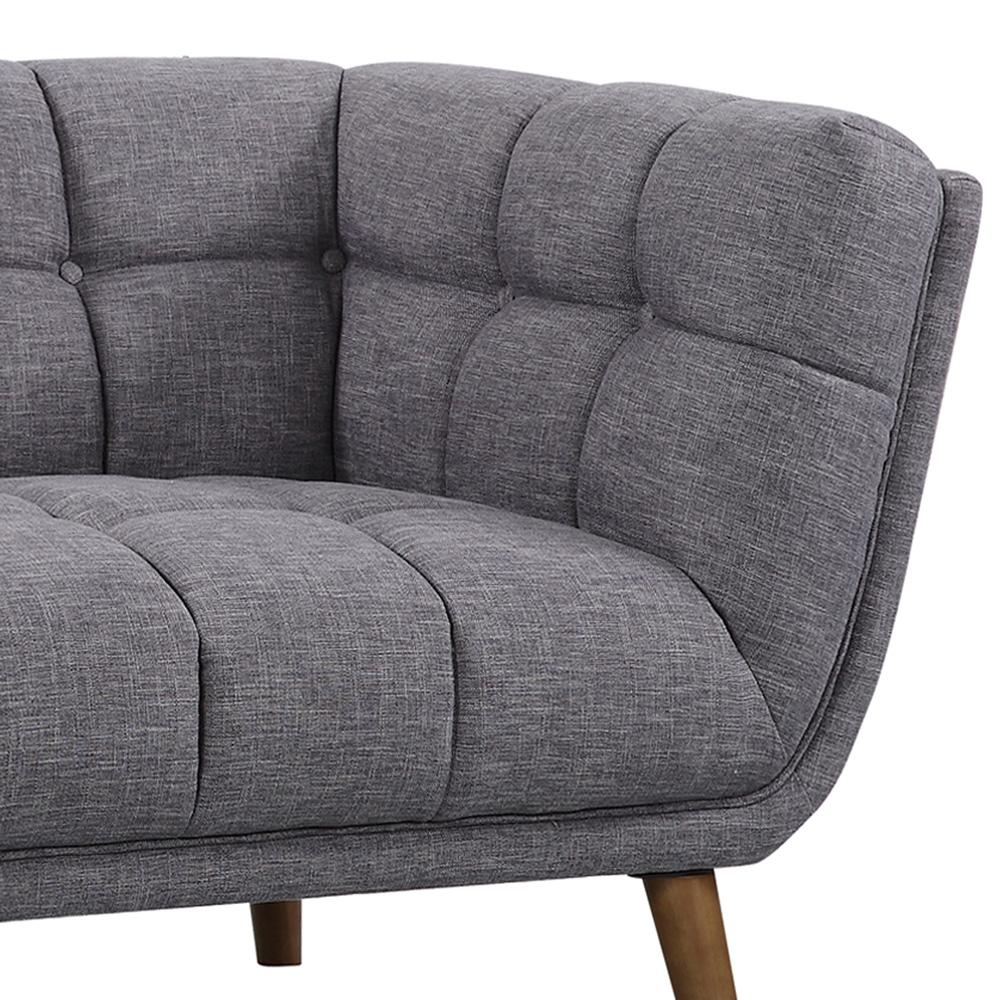 Armen Living - Phantom Mid-Century Modern Loveseat in Dark Gray Linen and Walnut Legs - LCPH2DG veiw 4
