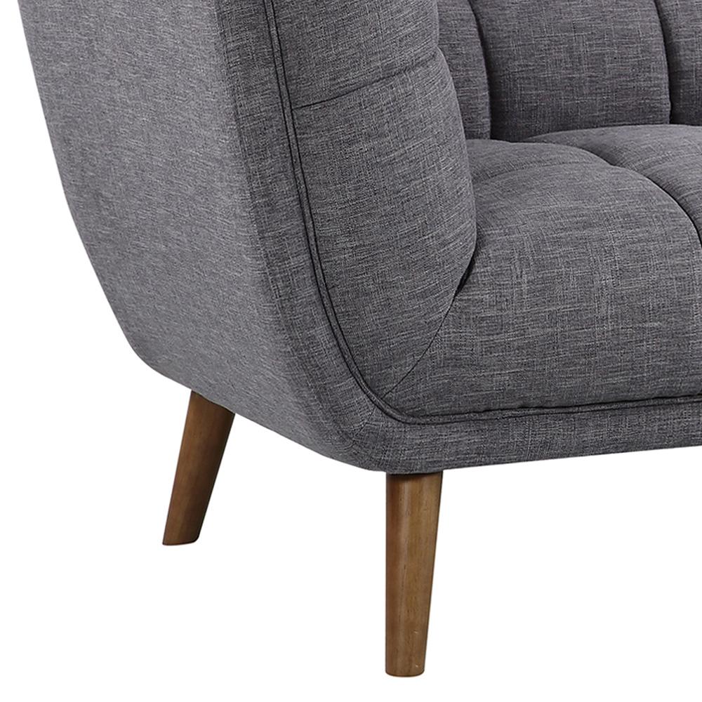 Armen Living - Phantom Mid-Century Modern Loveseat in Dark Gray Linen and Walnut Legs - LCPH2DG veiw 5