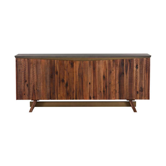 Armen Living - Picadilly 4 Door Sideboard Buffet in Acacia Wood and Concrete - LCPJBUCC view 1
