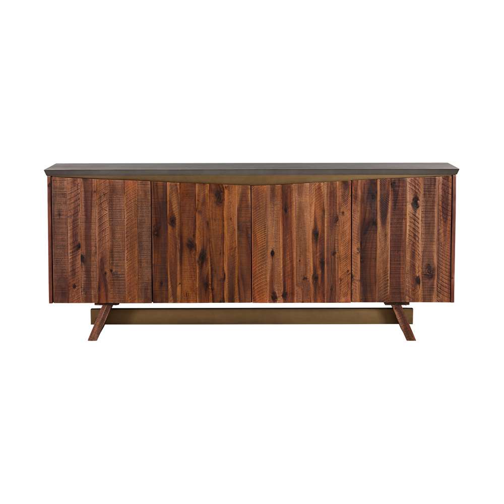 Armen Living - Picadilly 4 Door Sideboard Buffet in Acacia Wood and Concrete - LCPJBUCC veiw 1
