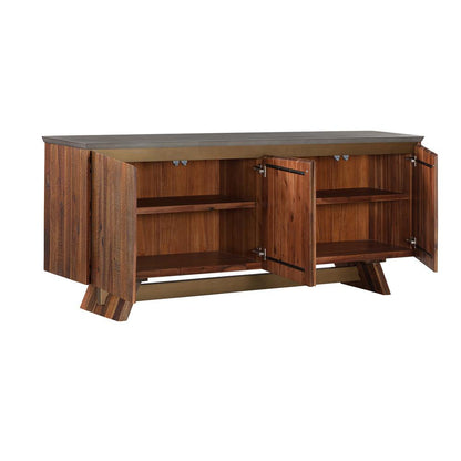 Armen Living - Picadilly 4 Door Sideboard Buffet in Acacia Wood and Concrete - LCPJBUCC veiw 3