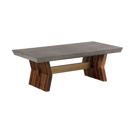 Armen Living - Picadilly Rectangle Coffee Table in Acacia Wood and Concrete - LCPJCOCC veiw 2