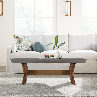 Armen Living - Picadilly Rectangle Coffee Table in Acacia Wood and Concrete - LCPJCOCC veiw 6