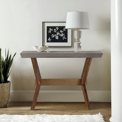 Armen Living - Picadilly Rectangle Console Table in Acacia Wood and Concrete - LCPJCNCC veiw 6