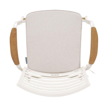 Armen Living - Portals Outdoor Patio Aluminum Barstool in Light Matte Sand with Natural Teak Wood Accent - LCPLBAWH_CLOSEOUT veiw 4