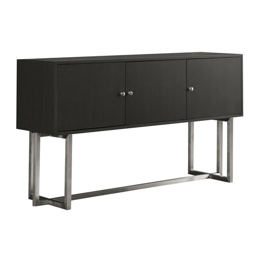 Armen Living - Prague Contemporary Buffet in Brushed Stainless Steel Finish and Gray Wood - LCPGBUGR view 1