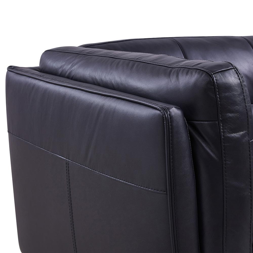 Armen Living - Primrose Contemporary Sofa in Dark Metal Finish and Navy Genuine Leather - LCPR3NV veiw 4