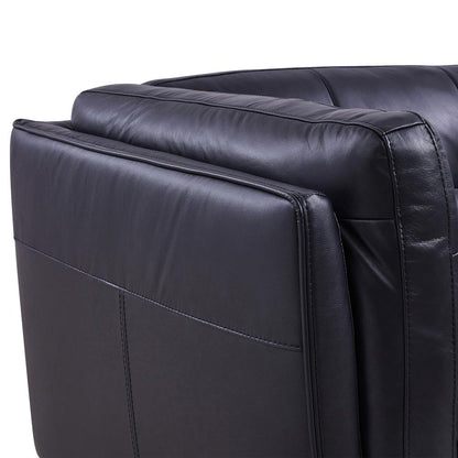 Armen Living - Primrose Contemporary Sofa in Dark Metal Finish and Navy Genuine Leather - LCPR3NV veiw 4