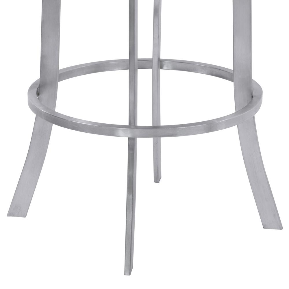 Armen Living - Prinz 26in Counter Height Swivel Black Faux Leather and Brushed Stainless Steel Bar Stool - LCPRBABLBS26 veiw 5