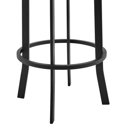 Armen Living - Prinz 26in Counter Height Swivel Grey Faux Leather and Black Metal Bar Stool - LCPRBAGRBL26 veiw 5