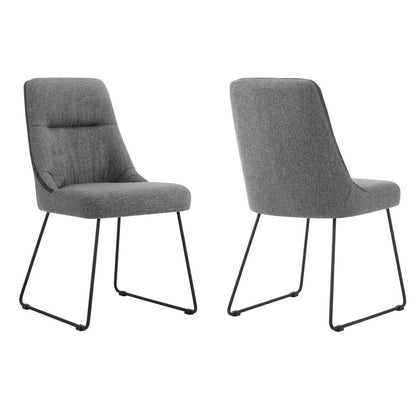 Armen Living - Quartz Gray Fabric and Metal Dining Room Chairs (Set of 2) - LCQRSIGR - CLOSEOUT veiw 1