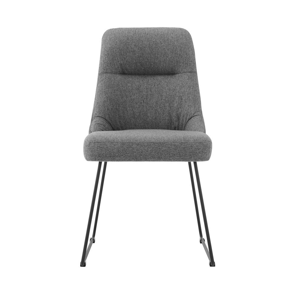 Armen Living - Quartz Gray Fabric and Metal Dining Room Chairs (Set of 2) - LCQRSIGR - CLOSEOUT veiw 2