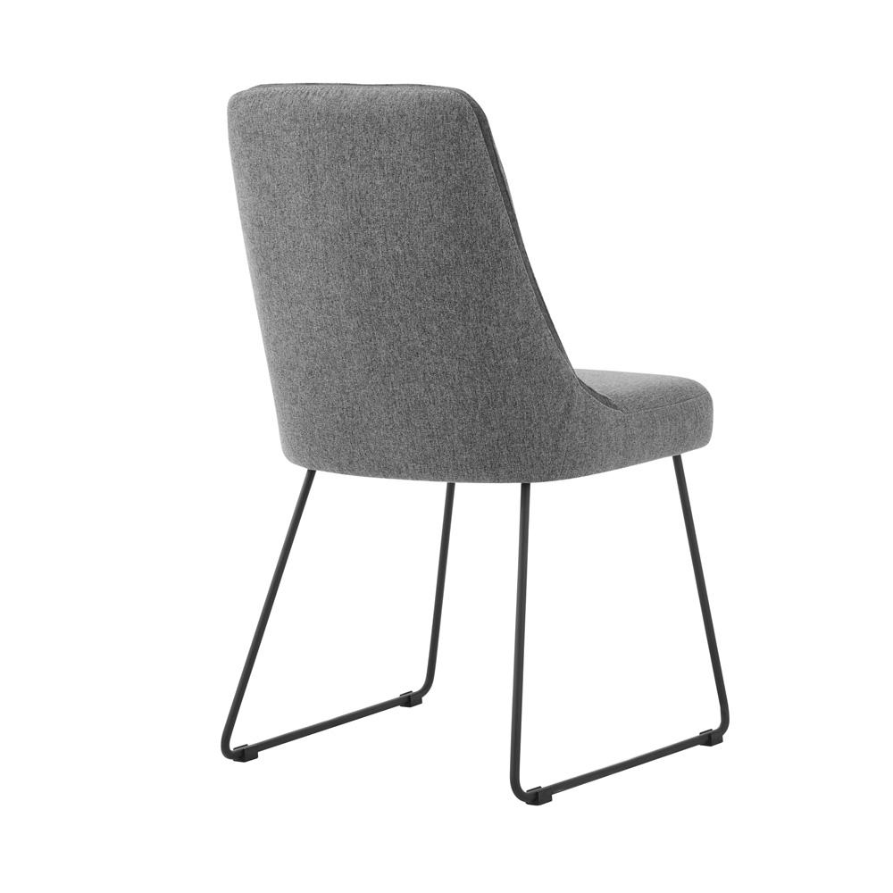 Armen Living - Quartz Gray Fabric and Metal Dining Room Chairs (Set of 2) - LCQRSIGR - CLOSEOUT veiw 3