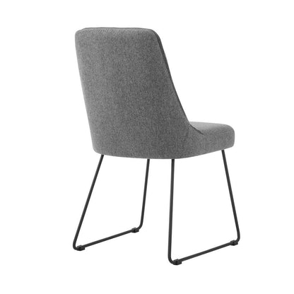 Armen Living - Quartz Gray Fabric and Metal Dining Room Chairs (Set of 2) - LCQRSIGR - CLOSEOUT veiw 3