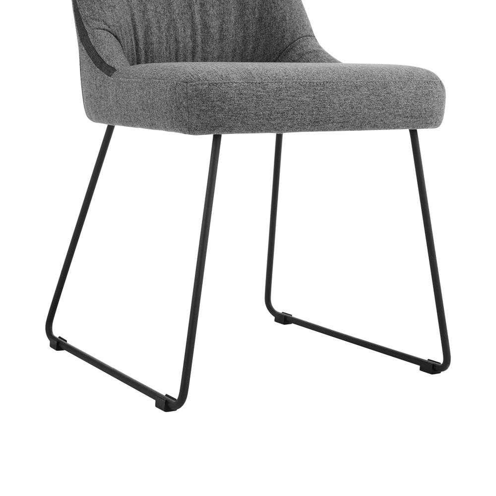 Armen Living - Quartz Gray Fabric and Metal Dining Room Chairs (Set of 2) - LCQRSIGR - CLOSEOUT veiw 6