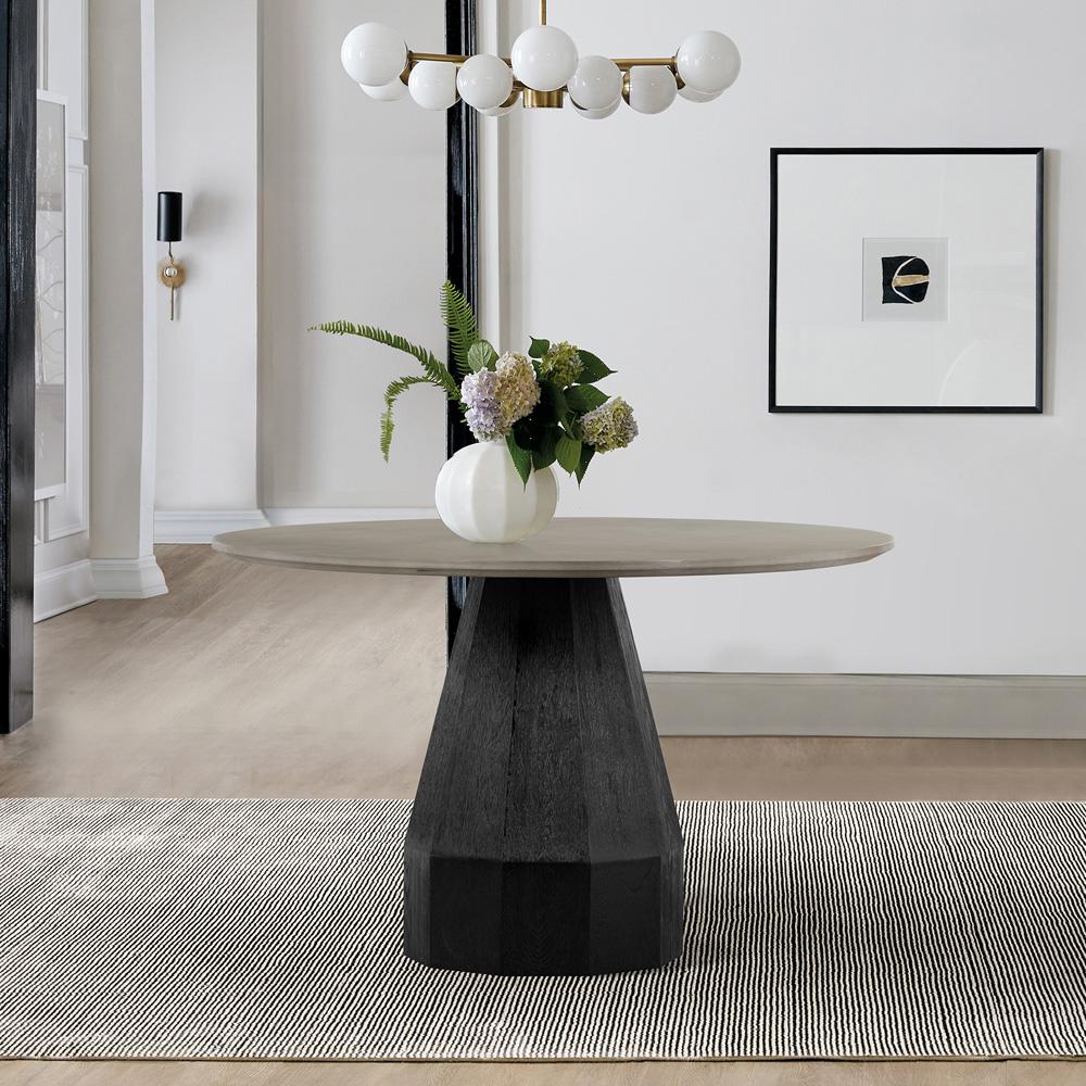 Armen Living - Revival Concrete and Oak Round Dining Table - LCRVDICCGR veiw 6