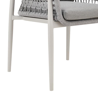 Armen Living - Rhodes Outdoor Patio 5 Piece Dining Set in Aluminum with Sintered Stone and Gray Cushions - SETODRH5GRY veiw 6