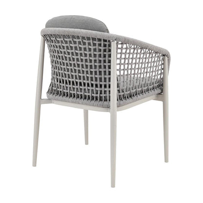 Armen Living - Rhodes Outdoor Patio 7 Piece Dining Set in Aluminum with Sintered Stone and Gray Cushions - SETODRH7GRY veiw 3