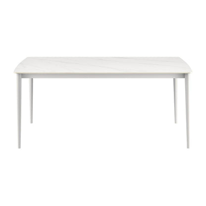 Armen Living - Rhodes Outdoor Patio Rectangular Dining Table in Snowy Sintered Stone and Porcelain Finish - LCRHDILGRY veiw 1
