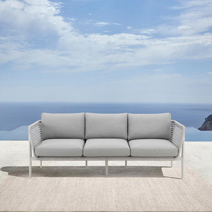 Armen Living - Rhodes Outdoor Patio Sofa in Aluminum with Light Gray Rope and Cushions - LCRHSOLGRY veiw 8