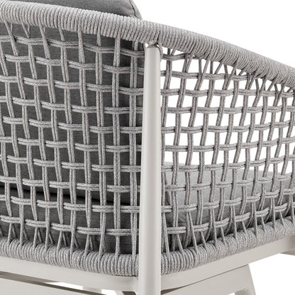 Armen Living - Rhodes Outdoor Patio Swivel Counter Stool in Aluminum with Light Gray Rope and Cushions - LCRHBALGRY26 veiw 6