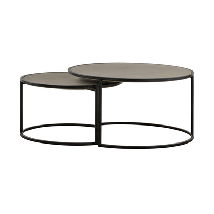 Armen Living - Rina Concrete and Black Metal 2 Piece Nesting Coffee Table Set - LCRICOCCGR veiw 3