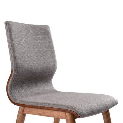 Armen Living - Robin Mid-Century Dining Chair in Walnut Finish and Gray Fabric (Set of 2) - LCRBSIGR veiw 3