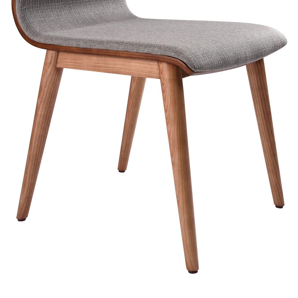 Armen Living - Robin Mid-Century Dining Chair in Walnut Finish and Gray Fabric (Set of 2) - LCRBSIGR veiw 4