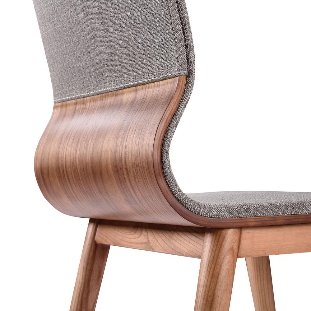 Armen Living - Robin Mid-Century Dining Chair in Walnut Finish and Gray Fabric (Set of 2) - LCRBSIGR veiw 6