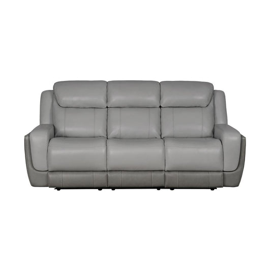 Armen Living - Rosalyn 87in Zero Gravity Power Reclining Sofa with Dropdown Console in Silver and Gray Leather - LCRO3LSI veiw 1