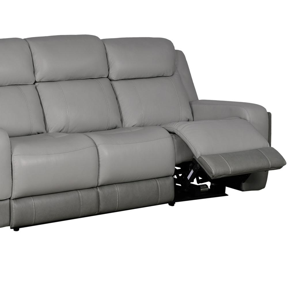 Armen Living - Rosalyn 87in Zero Gravity Power Reclining Sofa with Dropdown Console in Silver and Gray Leather - LCRO3LSI veiw 3