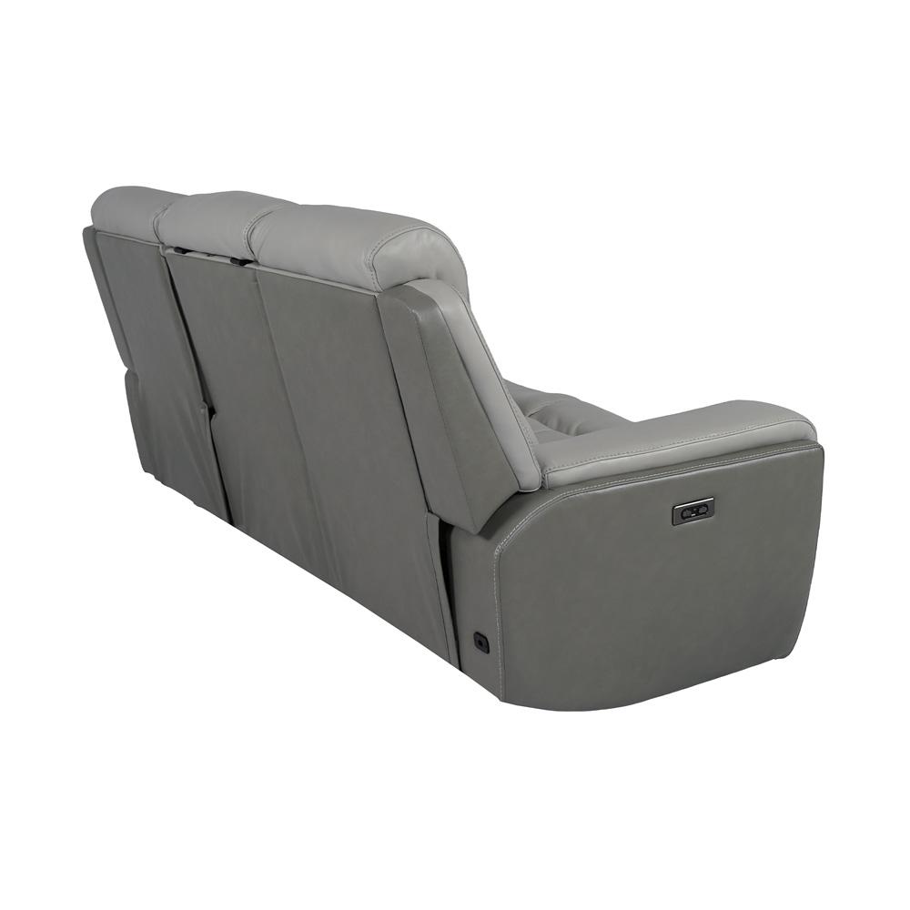 Armen Living - Rosalyn 87in Zero Gravity Power Reclining Sofa with Dropdown Console in Silver and Gray Leather - LCRO3LSI veiw 5
