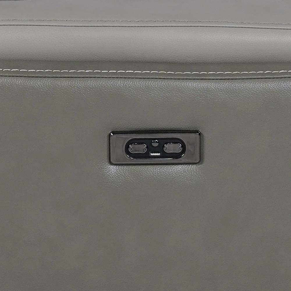 Armen Living - Rosalyn 87in Zero Gravity Power Reclining Sofa with Dropdown Console in Silver and Gray Leather - LCRO3LSI veiw 6