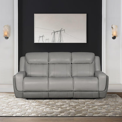 Armen Living - Rosalyn 87in Zero Gravity Power Reclining Sofa with Dropdown Console in Silver and Gray Leather - LCRO3LSI veiw 8