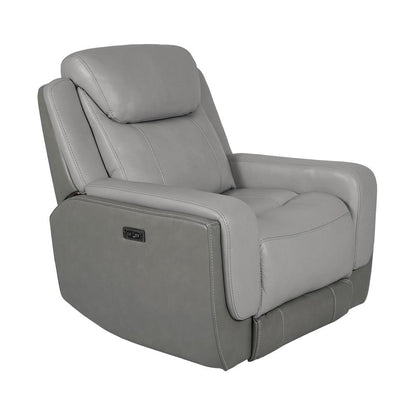 Armen Living - Rosalyn Zero Gravity Power Recliner in Silver and Gray Leather with Power Headrest - LCRO1LSI veiw 1
