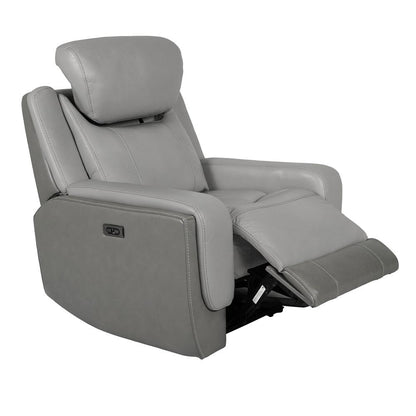 Armen Living - Rosalyn Zero Gravity Power Recliner in Silver and Gray Leather with Power Headrest - LCRO1LSI veiw 3