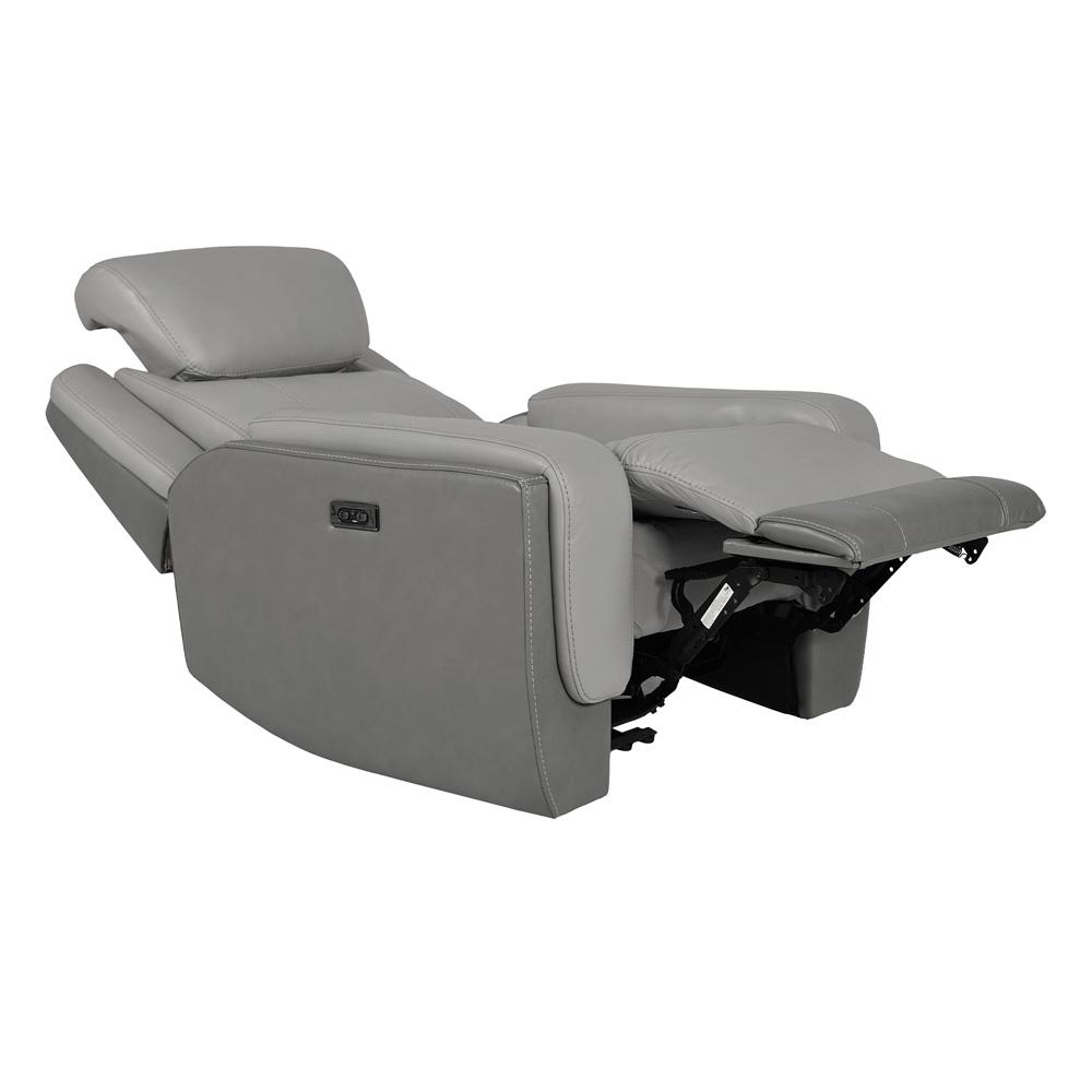 Armen Living - Rosalyn Zero Gravity Power Recliner in Silver and Gray Leather with Power Headrest - LCRO1LSI veiw 4