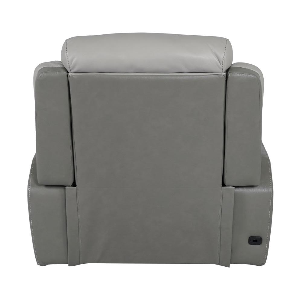 Armen Living - Rosalyn Zero Gravity Power Recliner in Silver and Gray Leather with Power Headrest - LCRO1LSI veiw 7