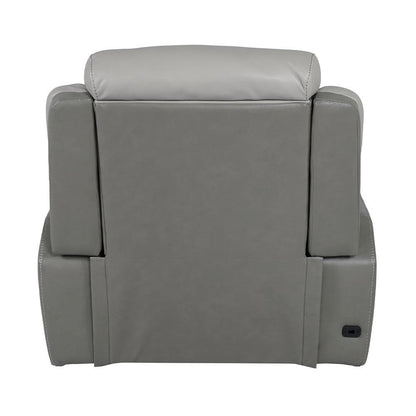 Armen Living - Rosalyn Zero Gravity Power Recliner in Silver and Gray Leather with Power Headrest - LCRO1LSI veiw 7