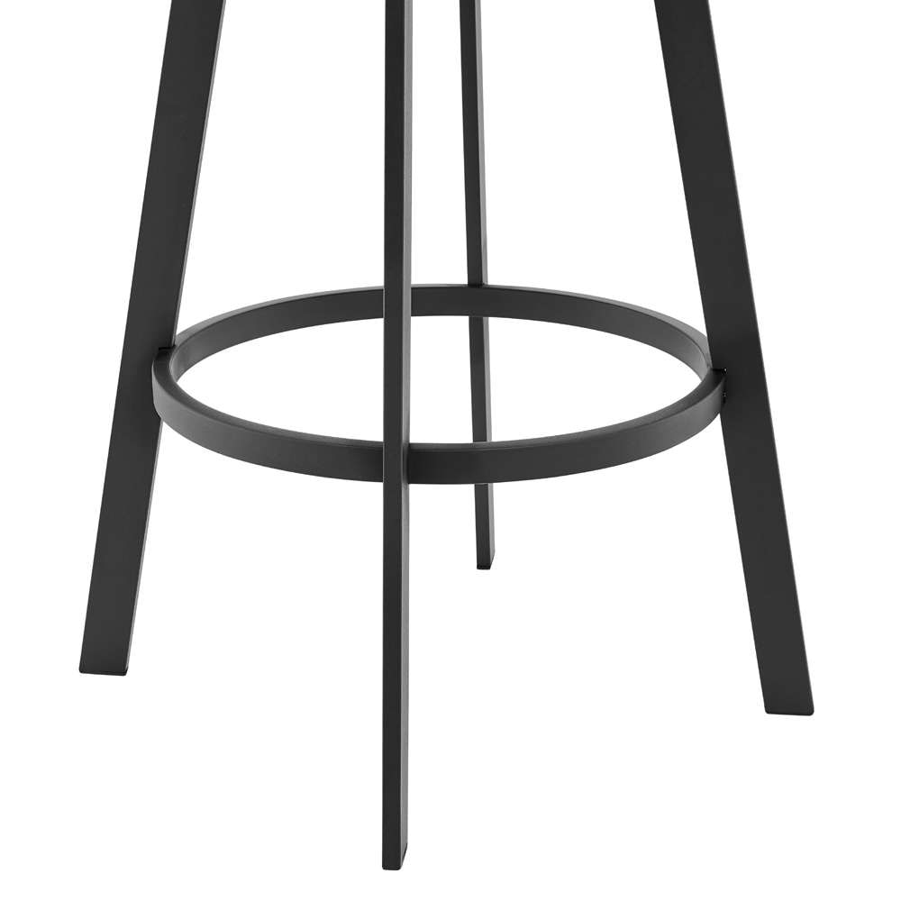 Armen Living - Scranton 26in Swivel Modern Black Metal and Slate Grey Faux Leather Barstool - 721535752263 veiw 6