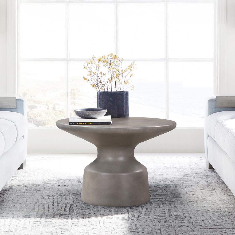 Armen Living - Sephie Round Pedastal Coffee Table in Grey Concrete - LCSFCOCCGR veiw 5