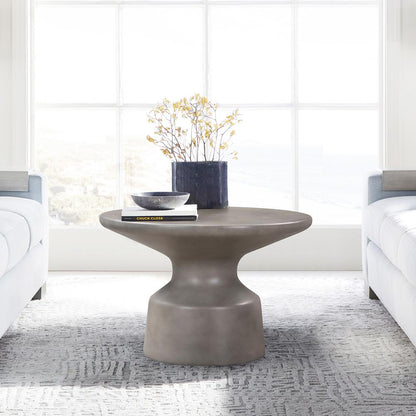 Armen Living - Sephie Round Pedastal Coffee Table in Grey Concrete - LCSFCOCCGR veiw 5