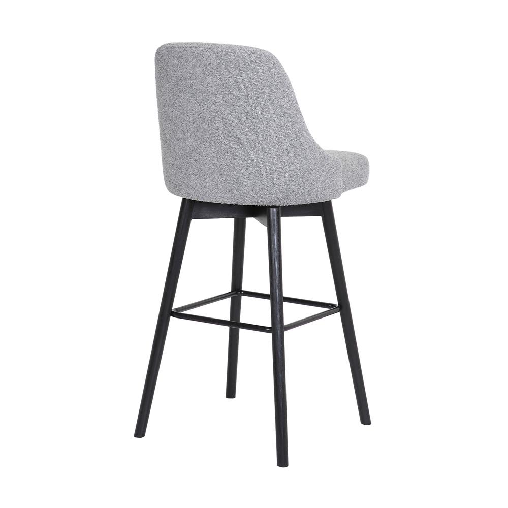 Armen Living  - Sicily 26in Swivel Black Wood Counter Stool in Light Grey Fabric - LCSIBABLKGRYF26 veiw 3