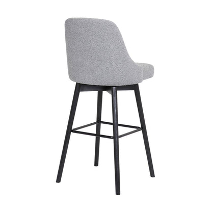 Armen Living  - Sicily 26in Swivel Black Wood Counter Stool in Light Grey Fabric - LCSIBABLKGRYF26 veiw 3